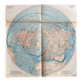 Carte ancienne Communications — Hémisphère Nord | Routes maritimes & p