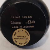Small vase in black lacquered wood with pearl pattern
