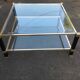 Pierre Vandel two-tier coffee table in lacquered metal and glass