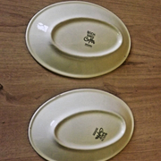 Vintage Boch La Louvière Corfou Collection Paire De Petites Assiettes De Service Ovales