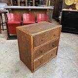 1960s rattan chest of drawers