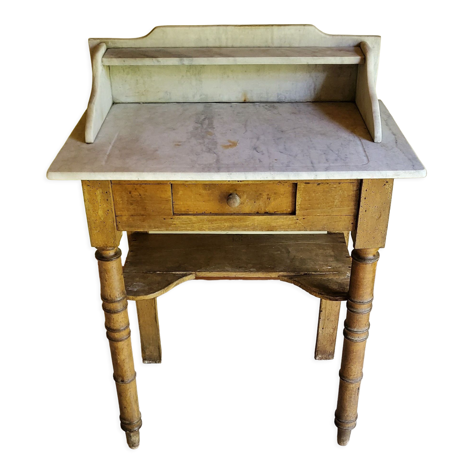 Antique toilet table with white marble top