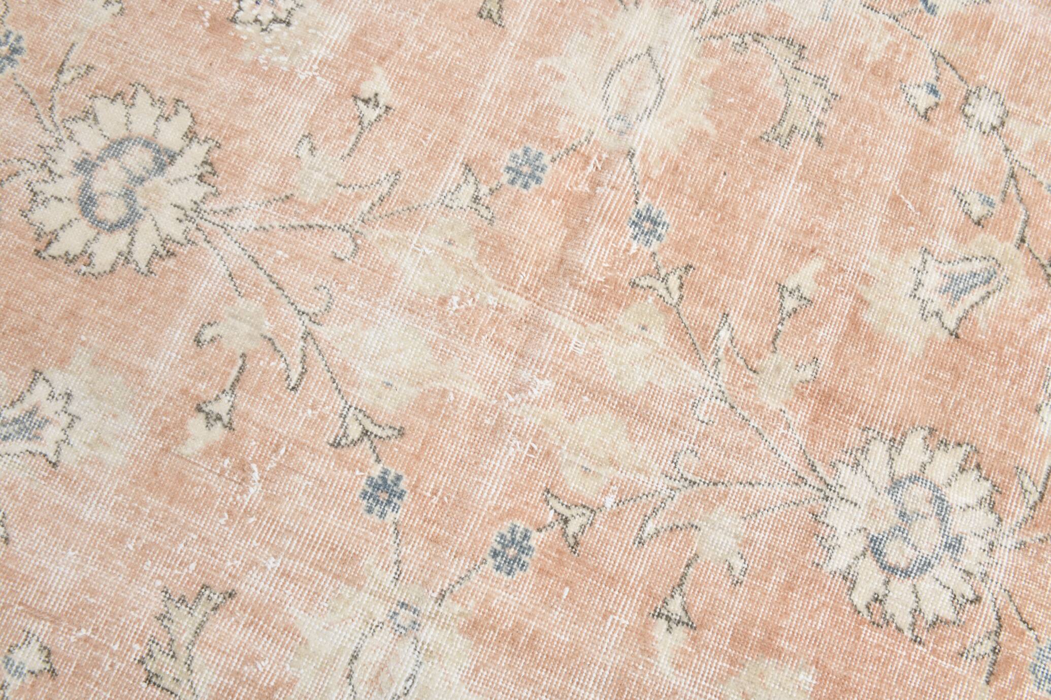 Tapis vintage floral rose blush et pêche 8x12, tapis pour salon.