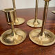 Suite of 6 vintage brass tulip foot candle holders