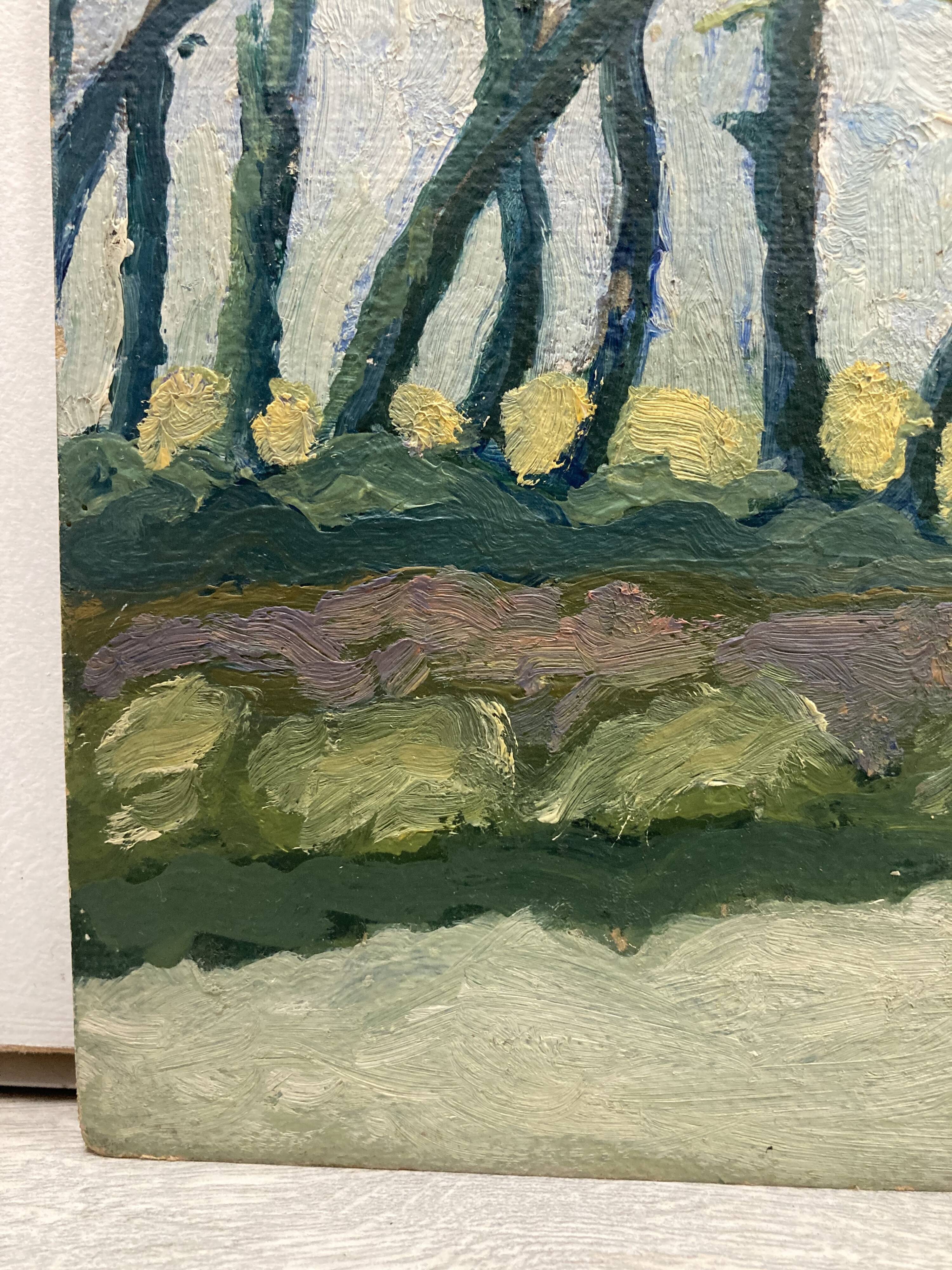 Pine painting and vintage river