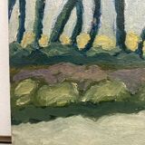 Pine painting and vintage river