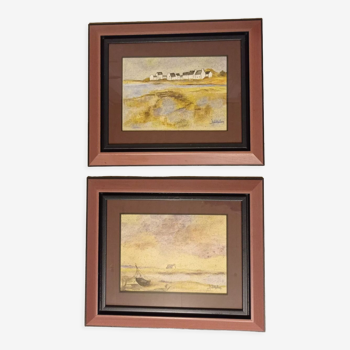 Pair of framed paintings