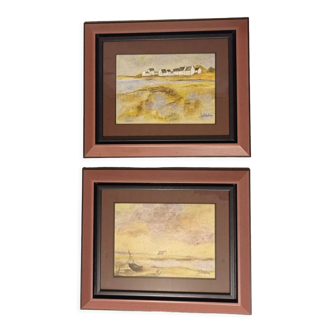 Pair of framed paintings