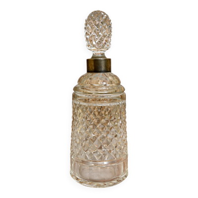 Carafe à whisky en cristal taillé avec bouchon, style Baccarat