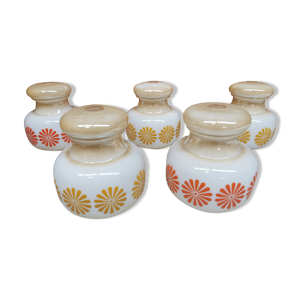 Lot 5 abat-jours en verre