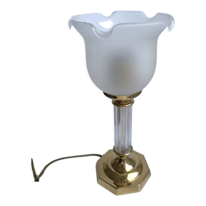 Lampe tulipe en laiton