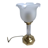 Tulip lamp in brass and glass 50s