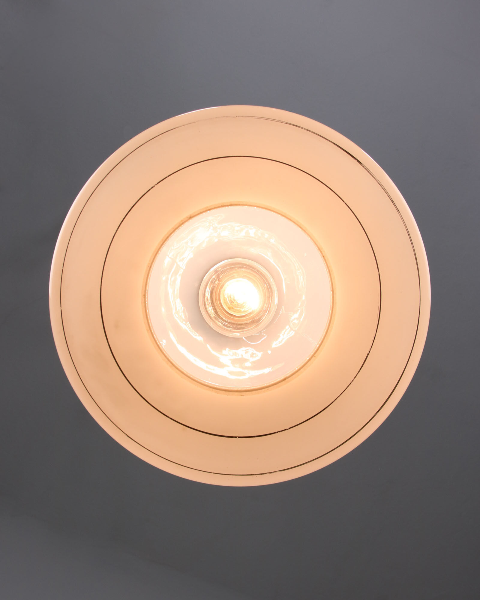 Mid-century Glass & Brass Pendant Lamp