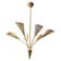 Elegant Chandelier with Six Arms, Perforated Metal Shade, Midcentury Modern