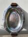 Art Deco silver-plated metal and wood dish