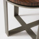 Art-deco style side table in palm wood and steel base