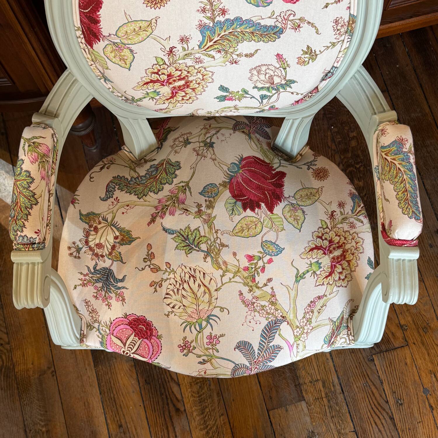 Louis XVI medallion armchair – traditional upholstery