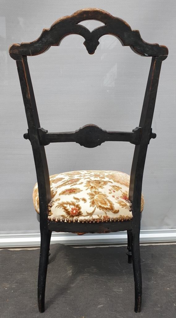 Napoleon III chair blackened wood keystone