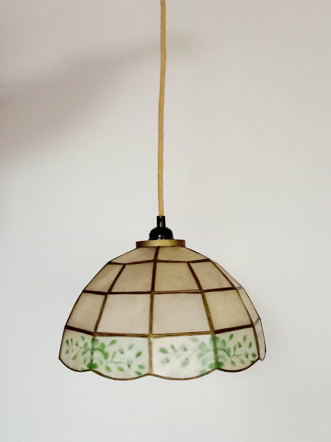 Mother-of-pearl and brass pendant