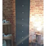 Metal flap cabinet – Matt black – Industrial style