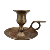 Hand candle holder called cellar rat in solid brass
