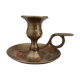 Hand candle holder called cellar rat in solid brass