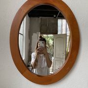 Oval cherry mirror