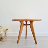 Table basse tripode plateau rond rose