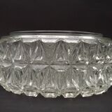 French Mid-Century Round Clear Cut Glass Ceiling Light Replacement Shade