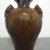 XXL amphora jar in Art Nouveau enamelled stoneware circa 1900