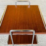 Vintage teak side table with shelves and magazine rack