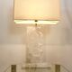 Extraordinary Mid-Century Modern Buddha Lucite and Brass Table Lamp, 1970s