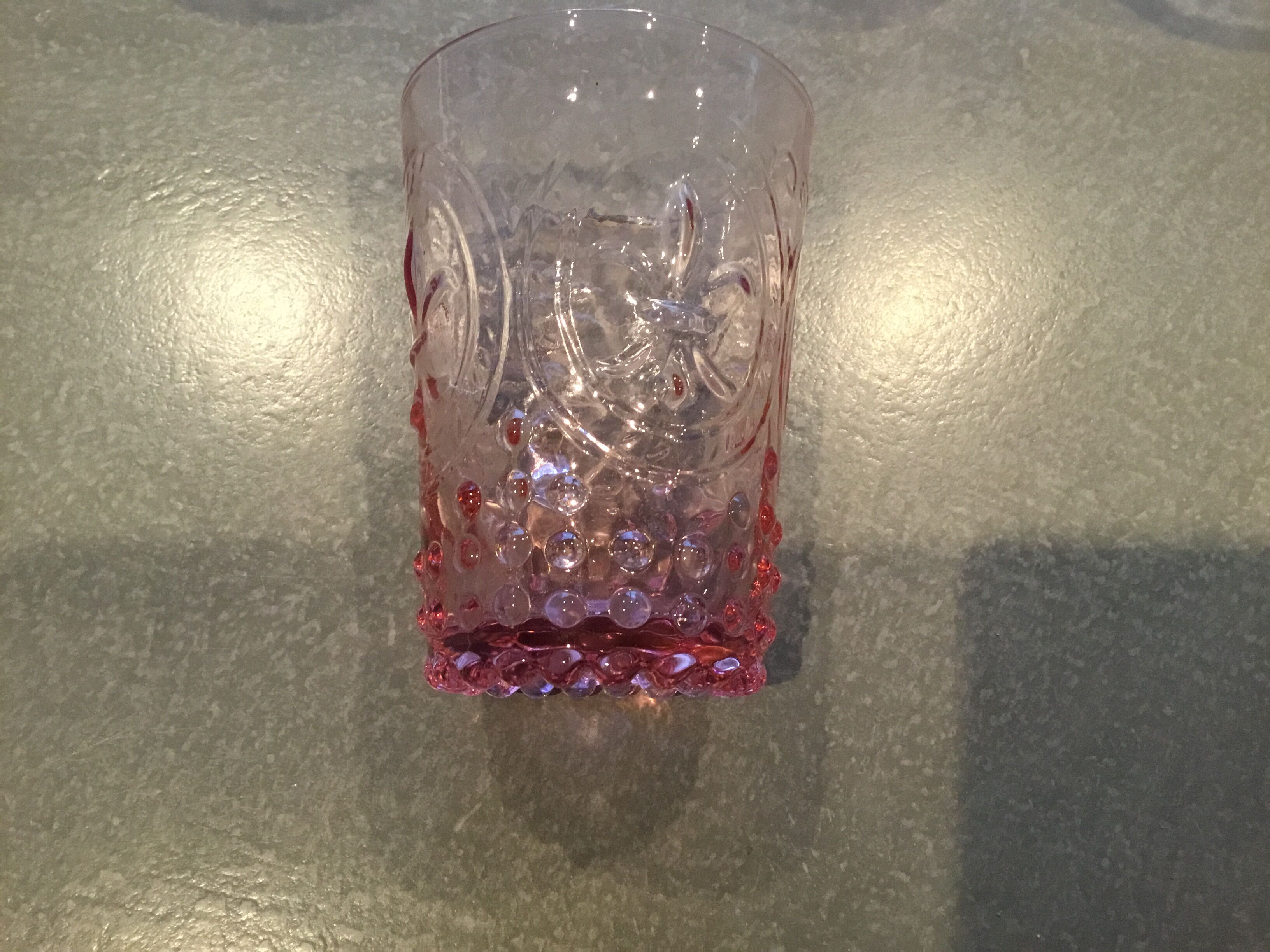 Set of 8 pink water glasses