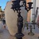 Large antique candelabra in black patinated babbitt – 19th century