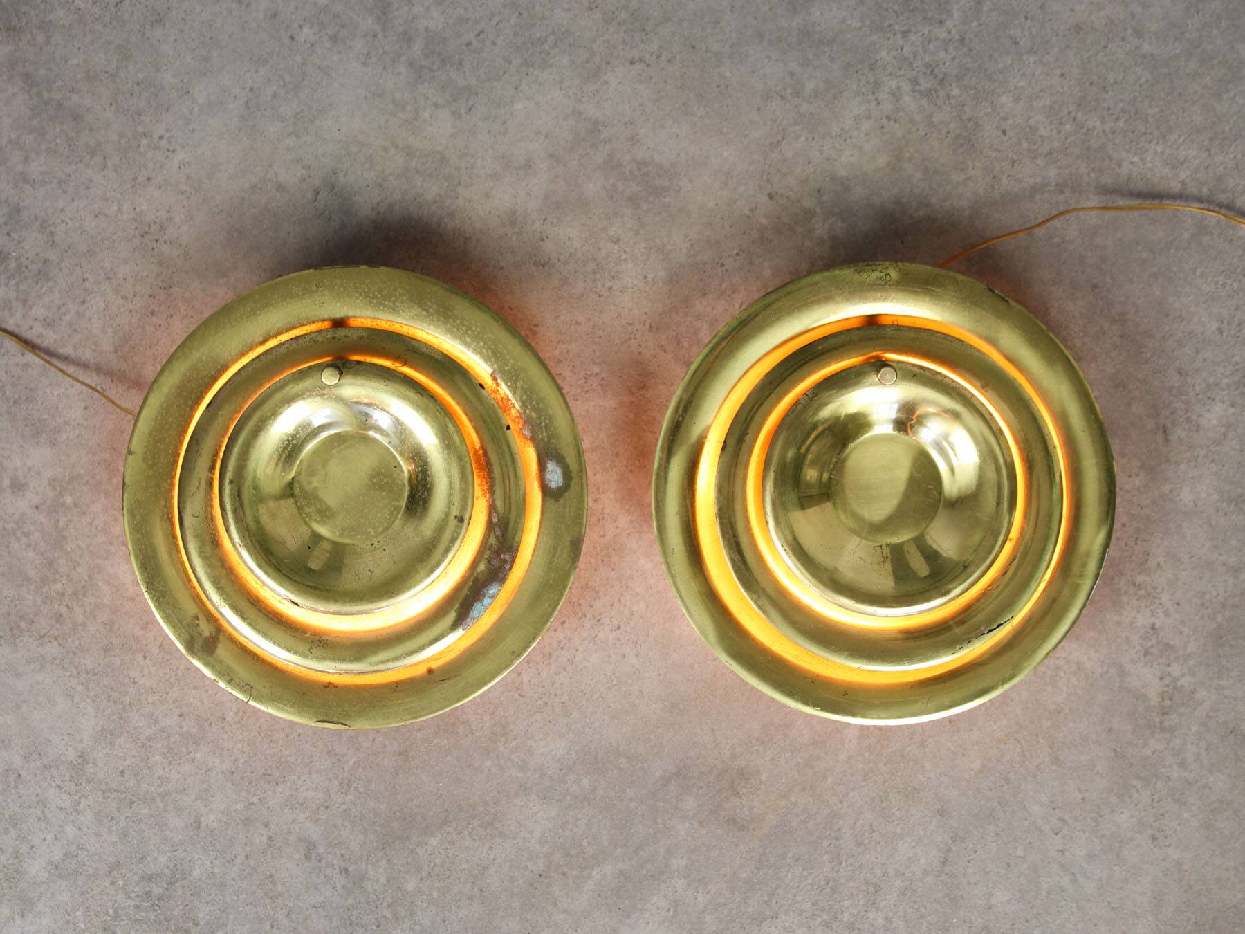 Mid-Century Cascading Wall Lamp in Brass, 1950s