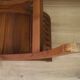 Solid Wood Curule Stool Vintage French Curved Slatted Seat Mid Century