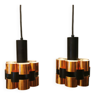 Hanging lamps designed by Werner Schou for his own company Coronell Elektro 1960-1970s.