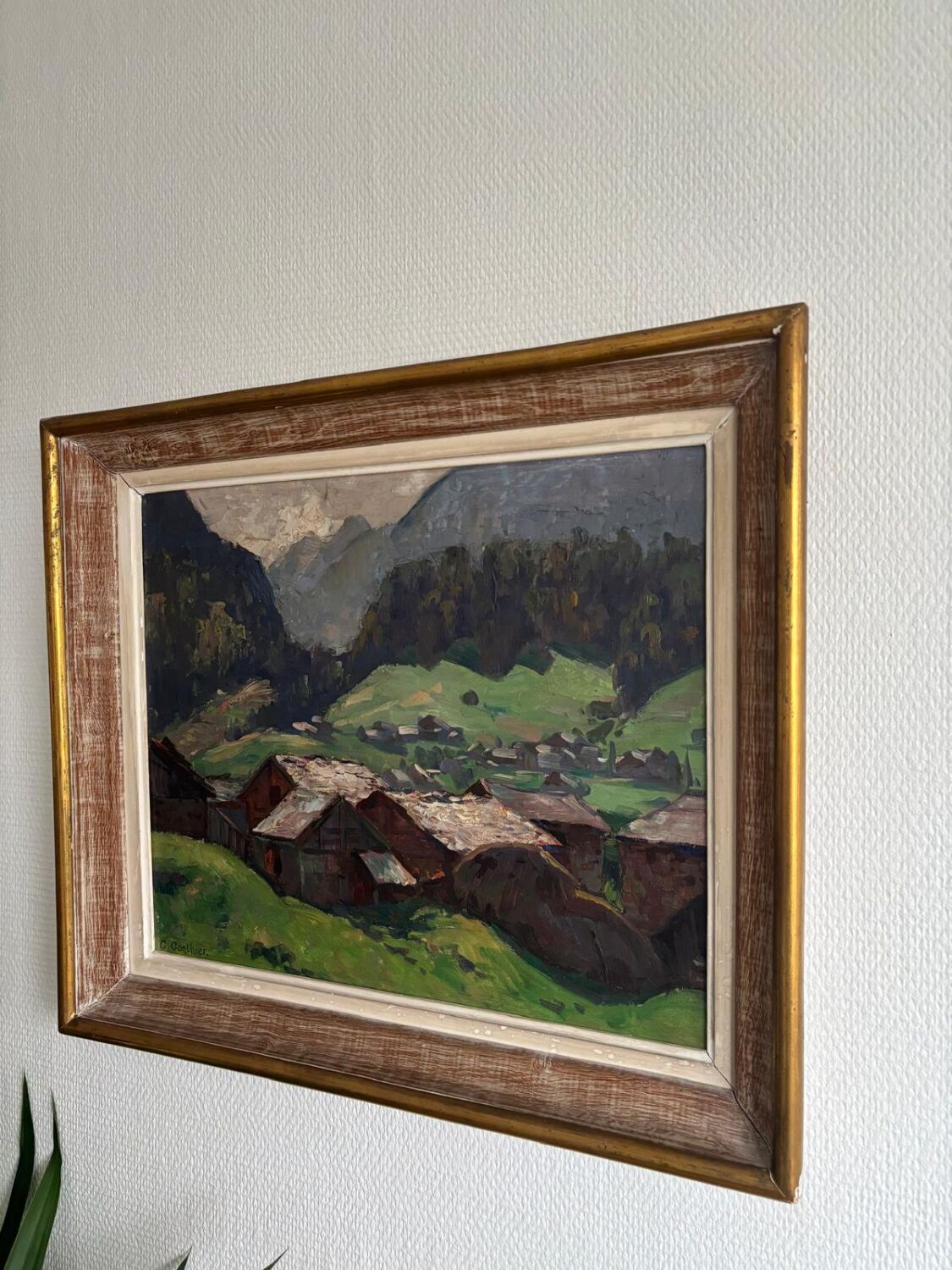 Oil on wood, Village of the Vosges - Georges GONTHIER (1886-1969)