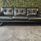 Black leather 3-seater sofa – Tobia Scarpa for B&B Italia