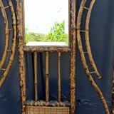 Cloakroom door wall coats bamboo mirror