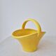 Small vintage ceramic basket with woven handle - Digoin & Sarreguemines