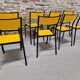 Set of 8 yellow mullca 510 chairs