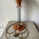 Art Deco mushroom table lamp in glass and copper