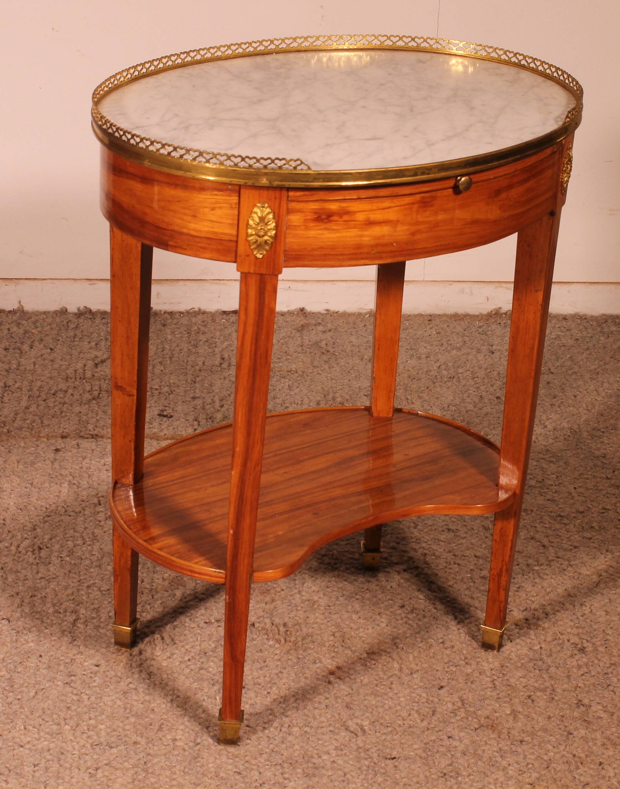 Louis XVI Rosewood Side Table With Writing Desk