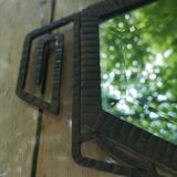 Art deco mirror, haze and wrought iron