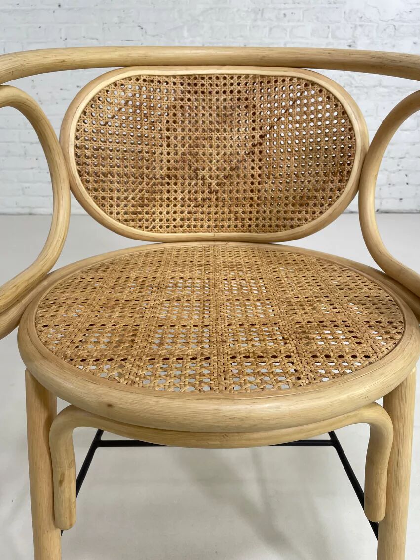 Fauteuil en rotin et cannage