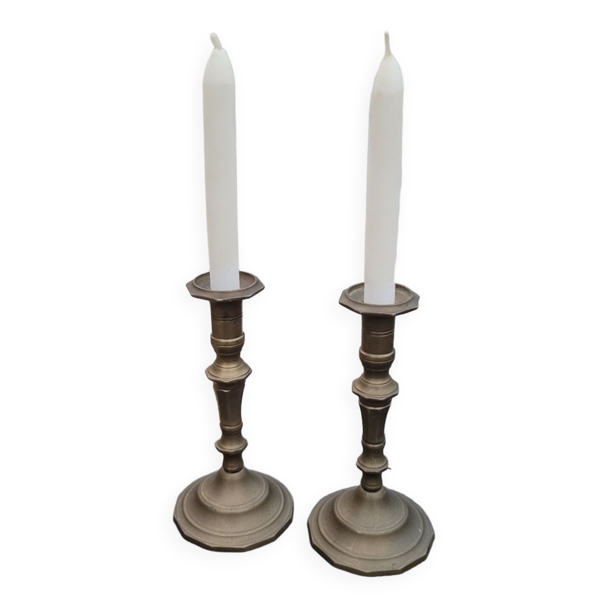 Pair of brass candlesticks