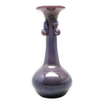 Vase moderniste, en verre, conçu par J. Słuczan-Orkusz, Pologne, années 1970