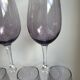 set of 5 wine glasses in purple bubble glass 70s