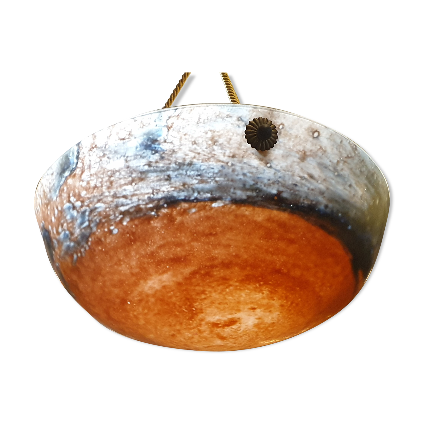 Suspension orange speckled glass paste